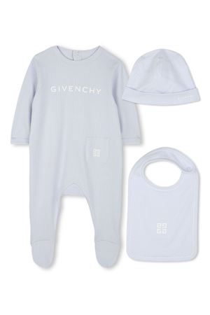 Pigiama in cotone azzurro GIVENCHY KIDS | H30605771